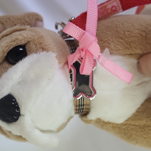 Shar Pei Dog Our Generation Plush Like New Plaid Collar Red Leash - Picture 7 of 13